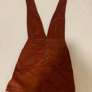 Free people copper corduroy overall dress
